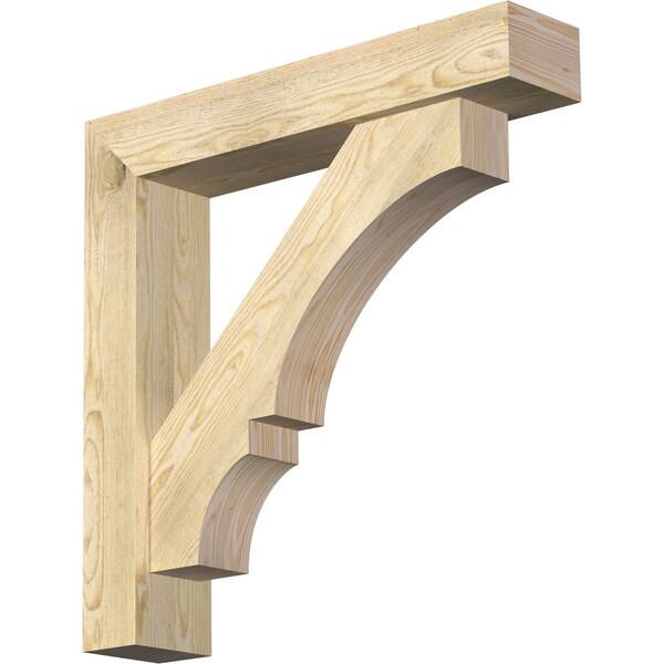 Ekena Millwork Balboa Block Rough Sawn Bracket w/ Offset Brace, Douglas Fir, 6"W x 30"D x 30"H BKT0604X30X30BOA05RDF - main